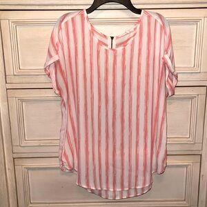 Maurices cuff sleeve, zip back blouse.